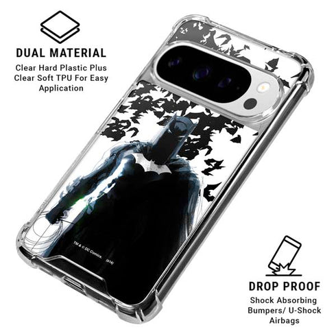 DC Comics Batman Holding batarang Art Google Pixel 10 Pro XL Clear Case